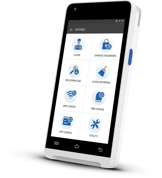 VP550E POS terminal with application screen