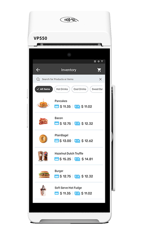 VP550 Menu & Inventory Mobile