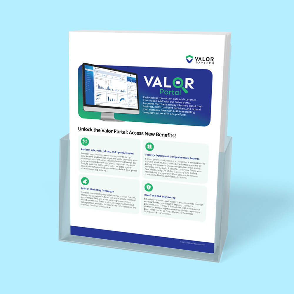 Valor PayTech Valor Portal - Brochure Thumbnail