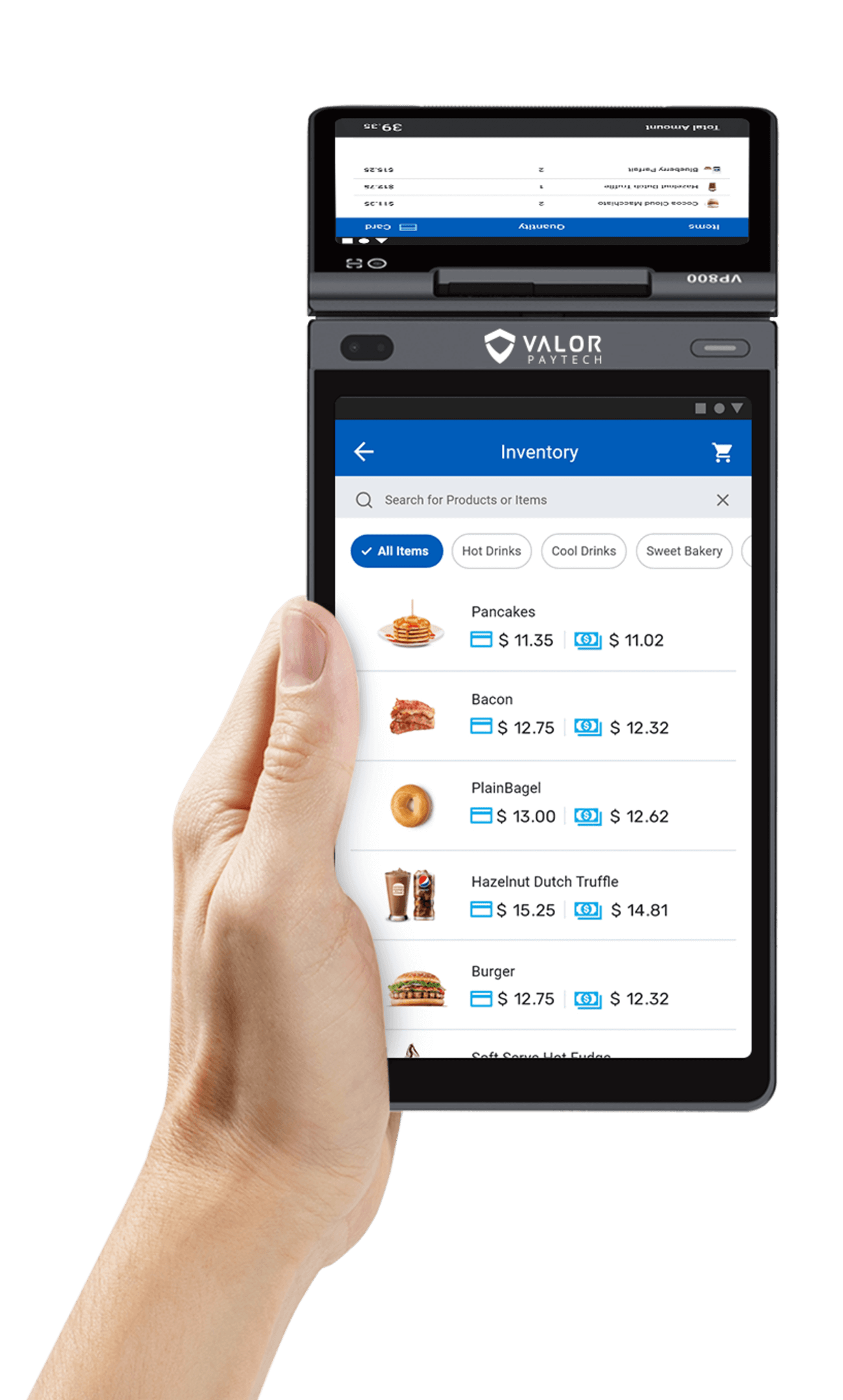VP800 POS terminal with Hand Image