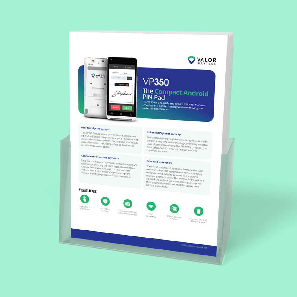 Valor Paytech Fleet card Partner Brochure VP350 download