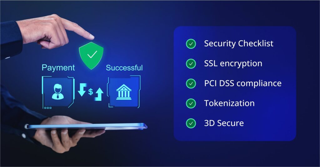 Enable secure online payment processing—SSL encryption, PCI DSS compliance, tokenization, and 3D secure tips