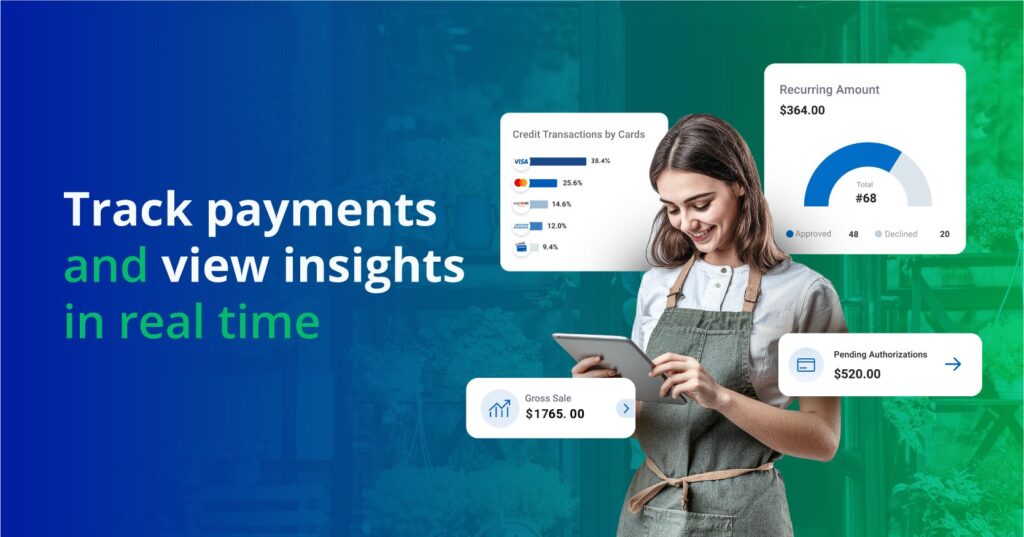 Automate and track online payments in real time—Valor PayTech analytics dashboard for small business owners