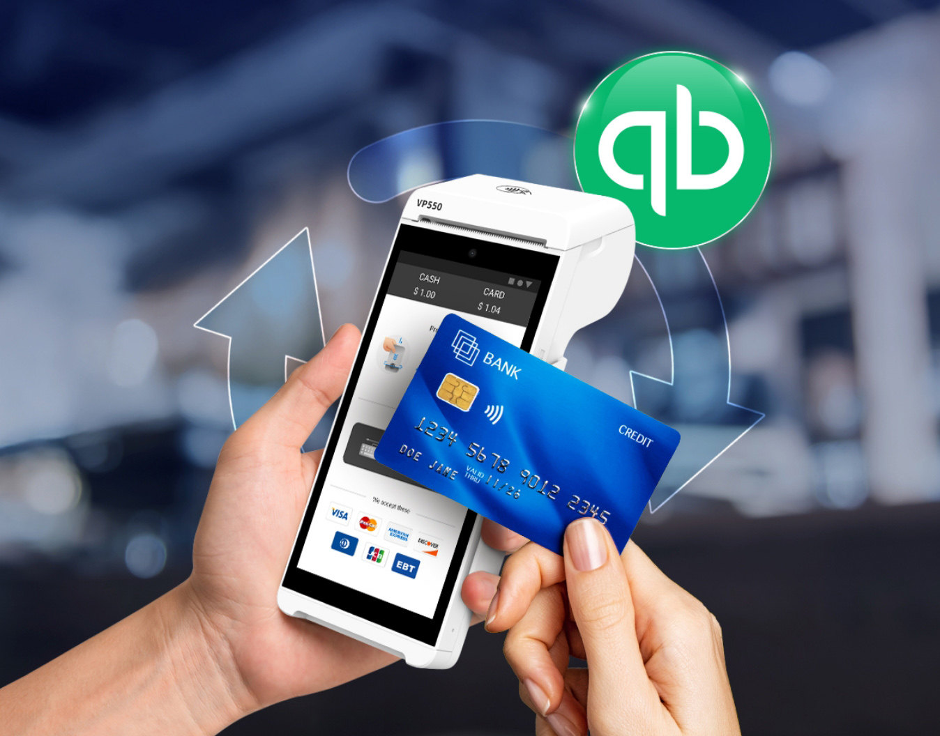 QuickBooks payment integration for Valor PayTech home page