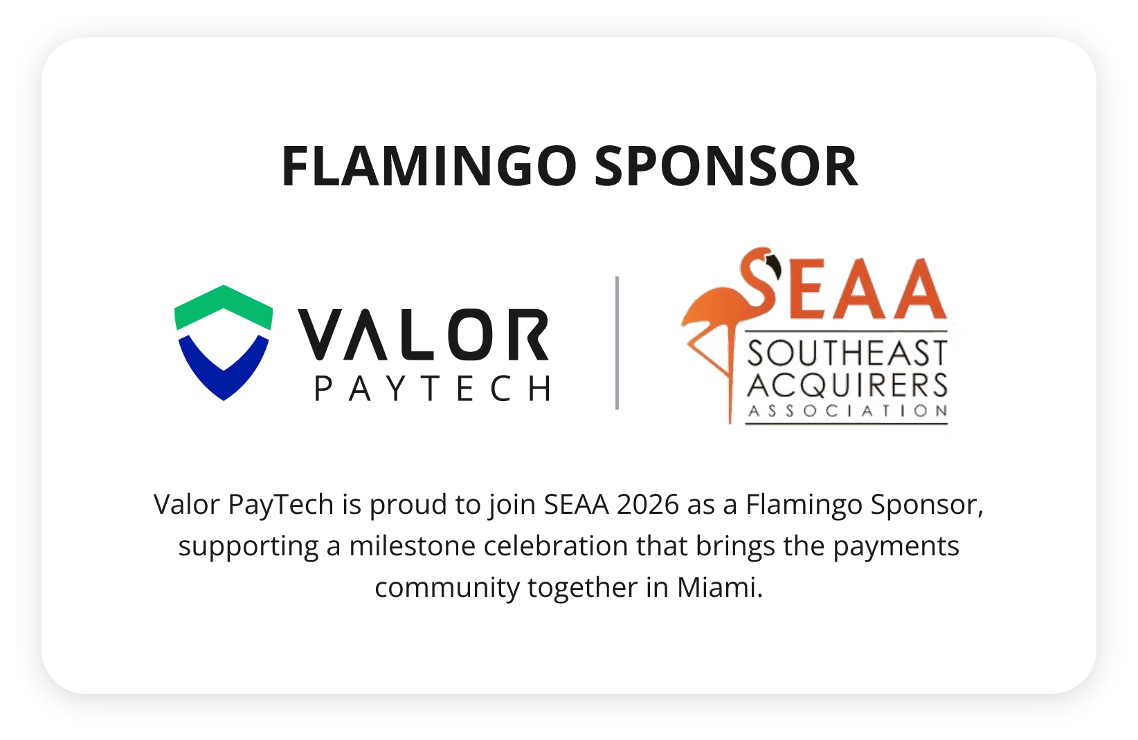 Valor PayTech partnership announcement for SEAA 2026 event