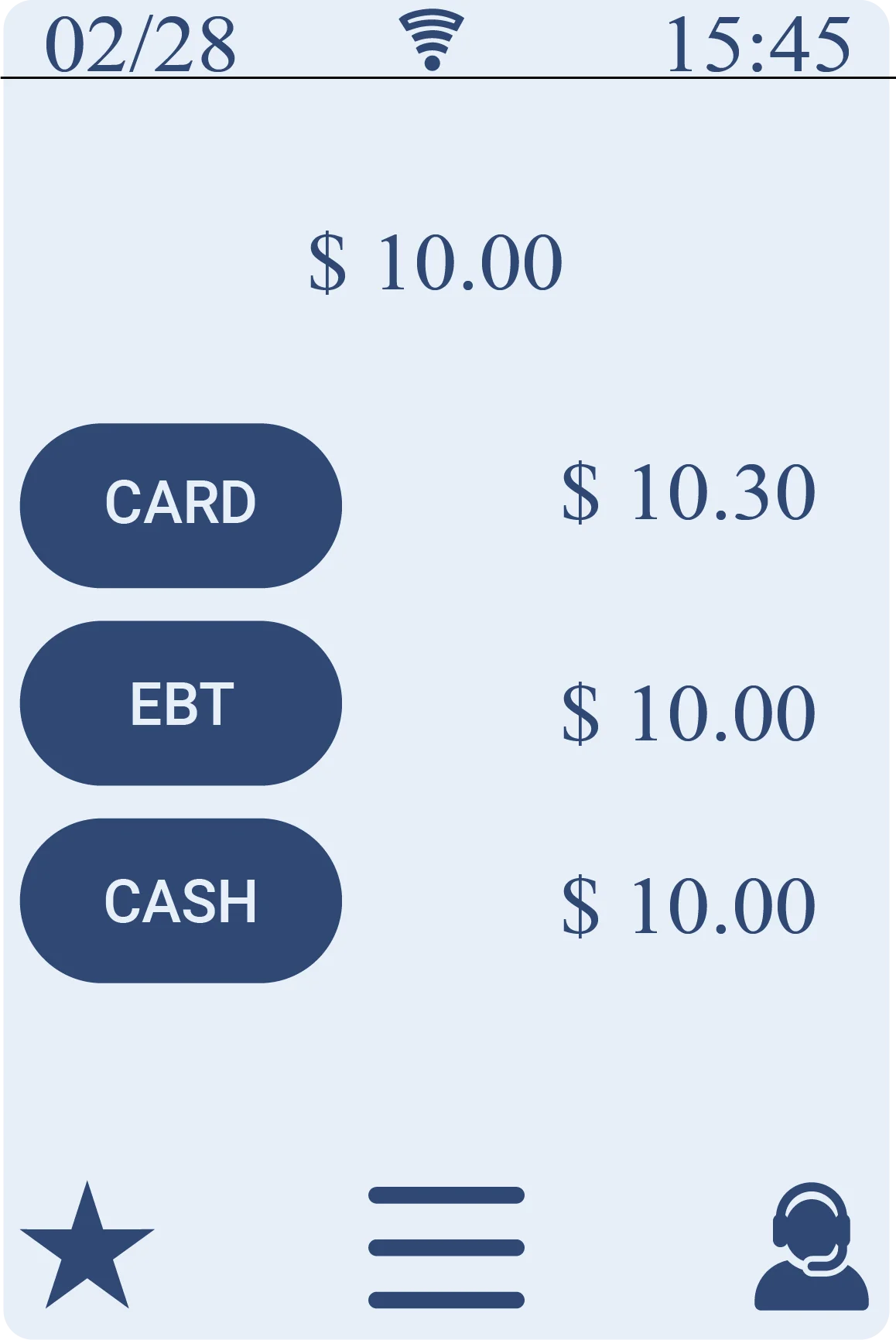 VP100 Dual pricing UI