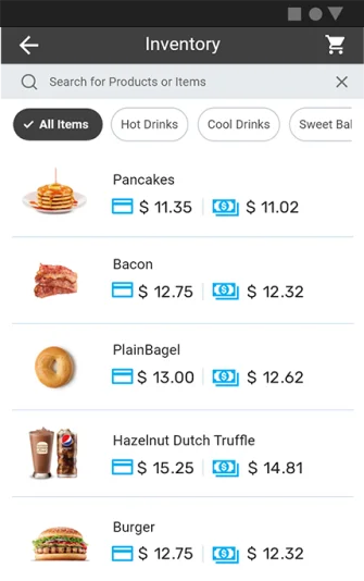 VP800 POS terminal with Inventory management application