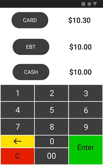 VP800 dual pricing enabled POS for transparency